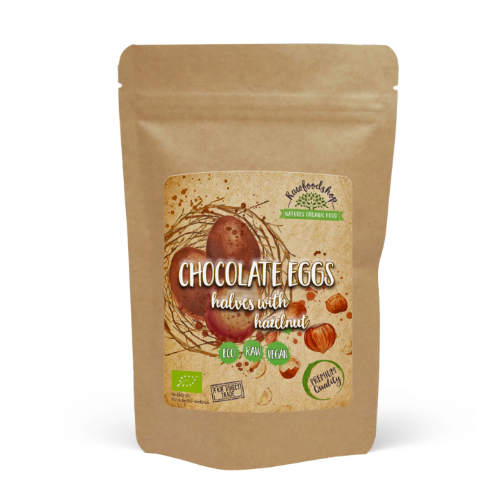 Choklad halvor med hasselnöt EKO RAW 75g i gruppen Råvaror & Dryck / Godis & Choklad / Choklad & Bars hos Rawfoodshop Scandinavia AB (539075)