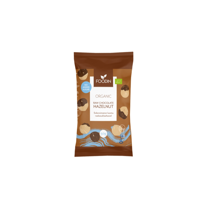 Hasselnötter i Råchoklad Sockerfri EKO 50g i gruppen Råvaror & Dryck / Godis & Choklad / Snacks hos Rawfoodshop Scandinavia AB (6430048235449)