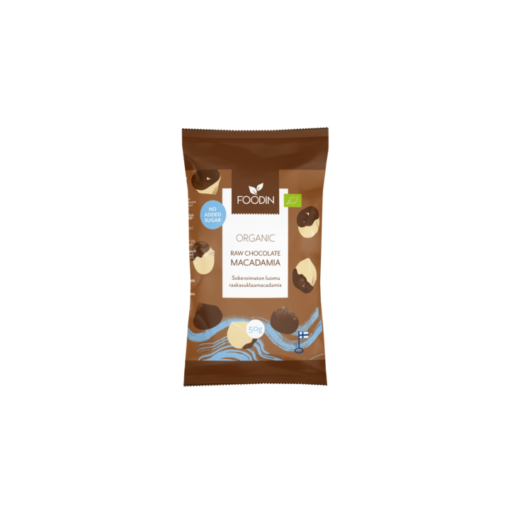 Macadamia i Råchoklad Sockerfri EKO 50g i gruppen Råvaror & Dryck / Nötter / Macadamia hos Rawfoodshop Scandinavia AB (6430048235470)