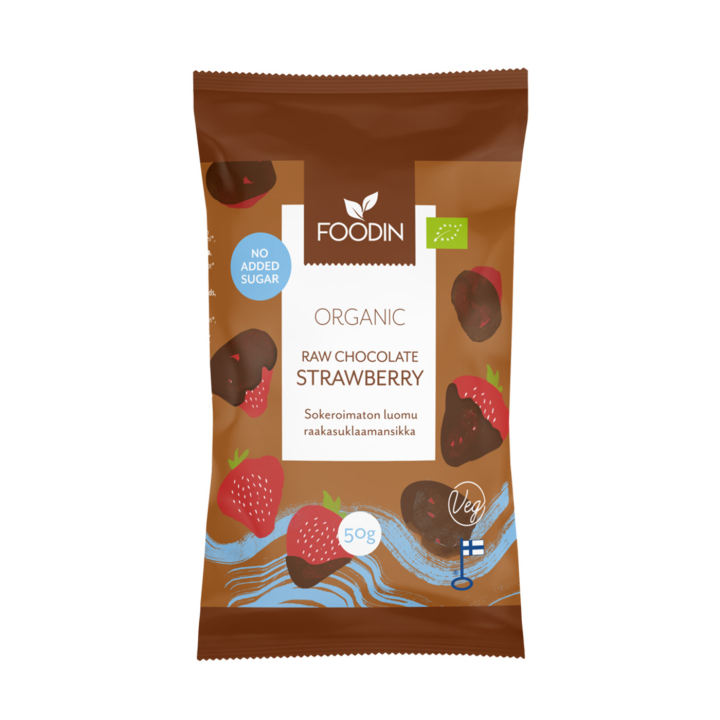 Jordgubbar i Råchoklad utan tillsatt socker EKO 50g i gruppen Råvaror & Dryck / Godis & Choklad / Snacks hos Rawfoodshop Scandinavia AB (6430048235500ENG)