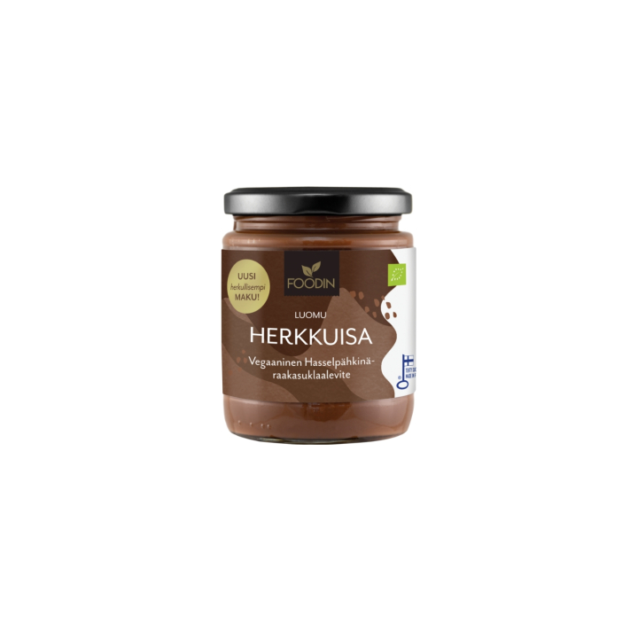 Herkkuisa Choklad & Hasselnötskräm RAW EKO 250g i gruppen Råvaror & Dryck / Skafferiet / Smör & Krämiga Pålägg hos Rawfoodshop Scandinavia AB (6430051825330)