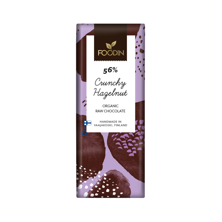 Choklad Krispig Hasselnöt 56% RAW EKO 40g i gruppen Råvaror & Dryck / Godis & Choklad / Choklad & Bars hos Rawfoodshop Scandinavia AB (6430055212570)