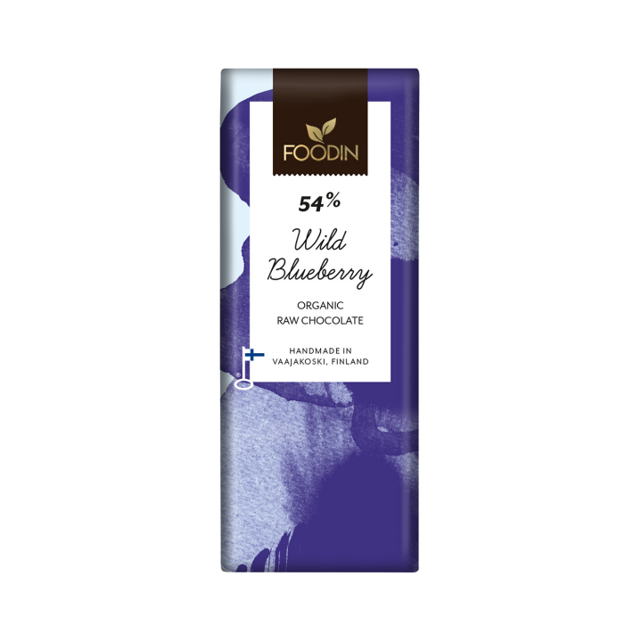 Choklad Blåbär 54% RAW EKO 40g i gruppen Råvaror & Dryck / Godis & Choklad / Choklad & Bars hos Rawfoodshop Scandinavia AB (6430055214666)
