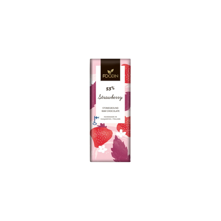 Choklad Jordgubb 53% RAW EKO 40g i gruppen Råvaror & Dryck / Godis & Choklad / Choklad & Bars hos Rawfoodshop Scandinavia AB (6430055218626)