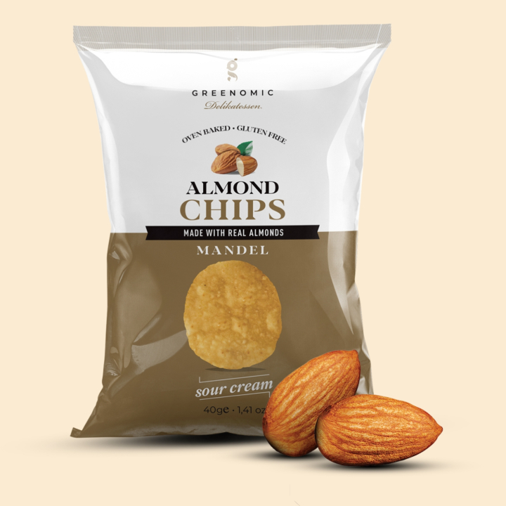 Mandel Chips - Sour Cream 40g i gruppen Råvaror & Dryck / Godis & Choklad / Snacks hos Rawfoodshop Scandinavia AB (70030)