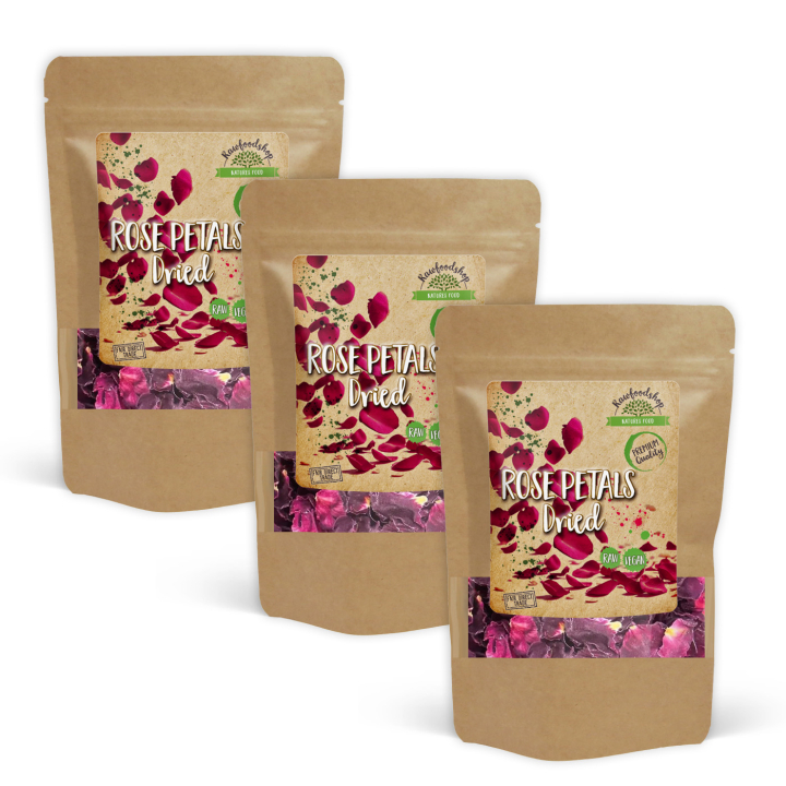 Rosenblad Torkade 125g x 3 paket i gruppen Råvaror & Dryck / Bakning / Ätbara blommor hos Rawfoodshop Scandinavia AB (82431125-SET3)