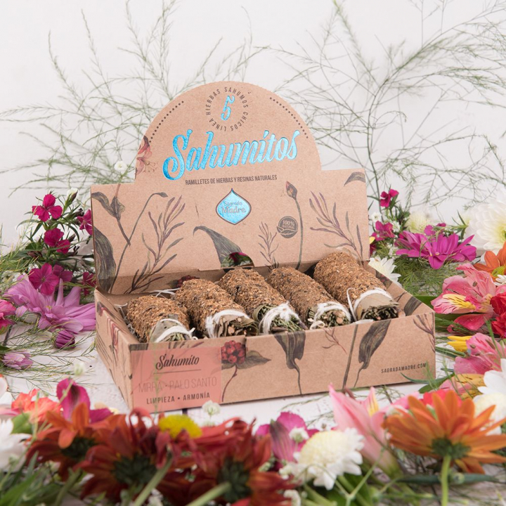Sahumitos Örtbuntar Myrra & Palo Santo 5st i gruppen Hem & Själ / Stämning & doft / Rökelse hos Rawfoodshop Scandinavia AB (84-01)
