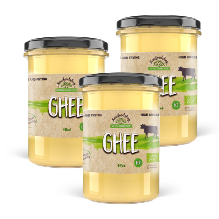 Ghee EKO 440 ml x 3 burkar i gruppen Råvaror & Dryck / Skafferiet / Smör & Krämiga Pålägg hos Rawfoodshop Scandinavia AB (8591344-SET3)