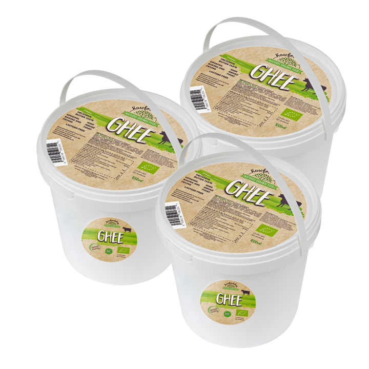 Ghee EKO 1000 ml x 3 burkar i gruppen Råvaror & Dryck / Skafferiet / Smör & Krämiga Pålägg hos Rawfoodshop Scandinavia AB (8591351-SET3)