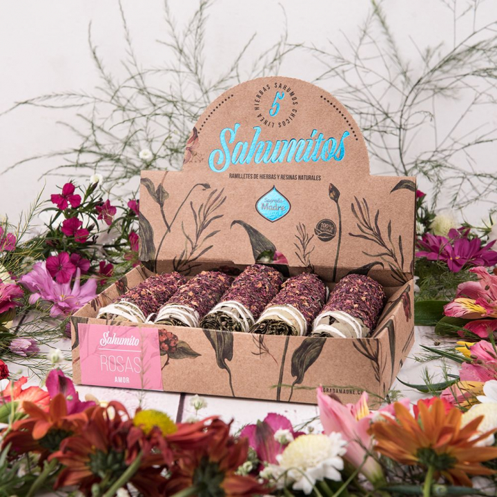 Sahumitos Smudge Sticks Ros & Kärlek 5st i gruppen Hem & Själ / Stämning & doft / Rökelse hos Rawfoodshop Scandinavia AB (86-01)