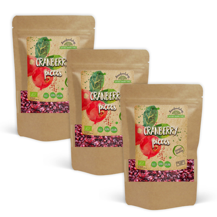 Tranbär i bitar EKO 1kg x 3 paket i gruppen Råvaror & Dryck / Frukt & Bär / Tranbär hos Rawfoodshop Scandinavia AB (9131000-SET3)