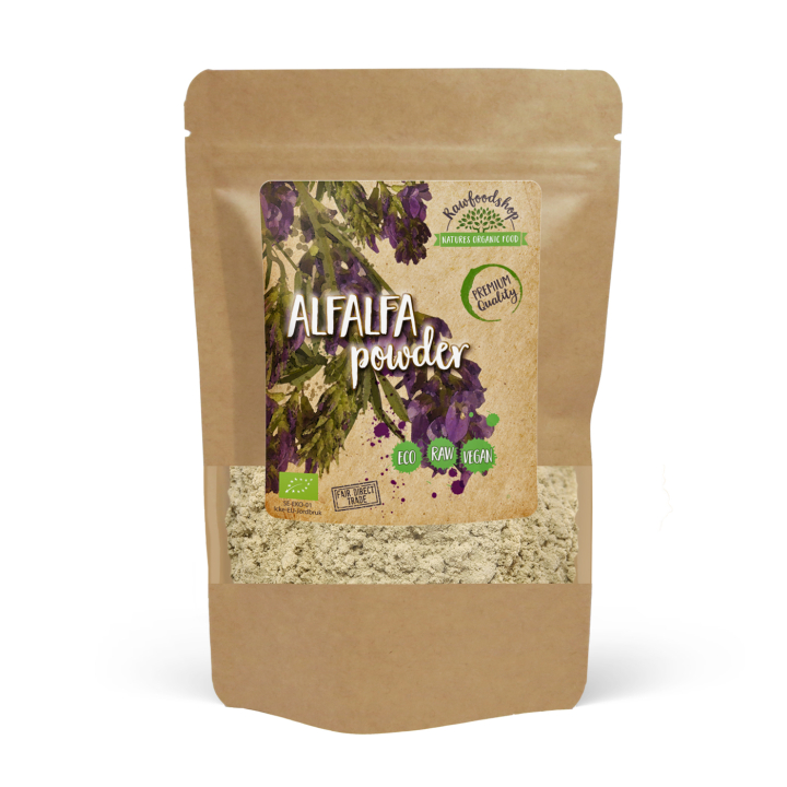 Alfalfa Pulver EKO 125g i gruppen Hälsa / Örter, Alger & Svampar / Greenfood hos Rawfoodshop Scandinavia AB (A1010)