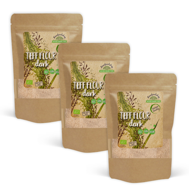 Teffmjöl Mörkt EKO 500g x 3 paket i gruppen Råvaror & Dryck / Bakning / Mjöler hos Rawfoodshop Scandinavia AB (AB021-SET3)