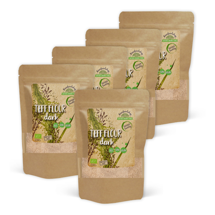 Teffmjöl Mörkt EKO 500g x 5 paket i gruppen Råvaror & Dryck / Bakning / Mjöler hos Rawfoodshop Scandinavia AB (AB021-SET5)