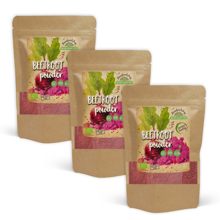 Rödbetspulver EKO 125g x 3 paket i gruppen Råvaror & Dryck / Hälsokost / Gröna pulver hos Rawfoodshop Scandinavia AB (AB026-SET3)