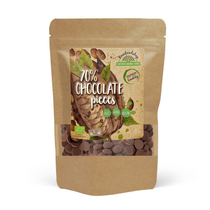 Chokladknappar från Peru 70% EKO 100g i gruppen Råvaror & Dryck / Bak & Matlagning / Kakaoprodukter hos Rawfoodshop Scandinavia AB (AB042)