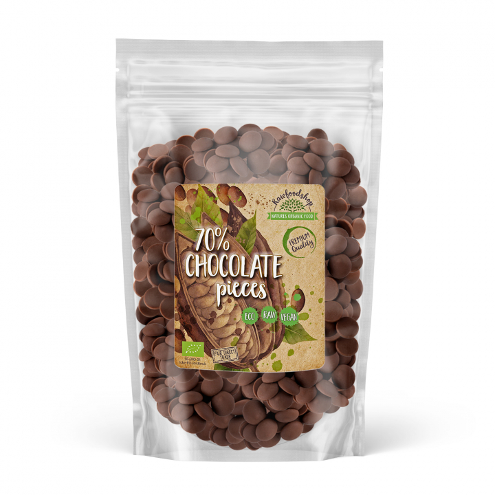 Chokladknappar från Peru 70% EKO 500g i gruppen Råvaror & Dryck / Bak & Matlagning / Kakaoprodukter hos Rawfoodshop Scandinavia AB (AB0421500)