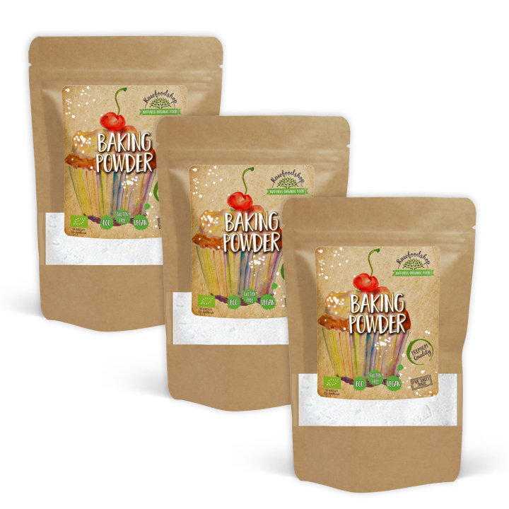 Bakpulver EKO 100g x 3 paket i gruppen Råvaror & Dryck / Bakning / Ingredienser Övriga hos Rawfoodshop Scandinavia AB (AB045-SET3)