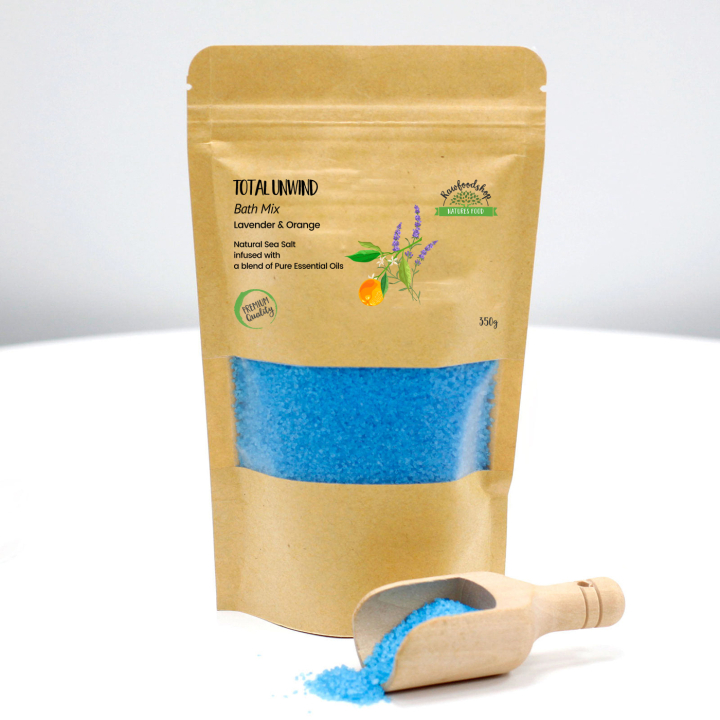 Badsalt Total Unwind 350g i gruppen Hud & Kropp / Bad & Spa / Badsalt hos Rawfoodshop Scandinavia AB (ABPCUL01)
