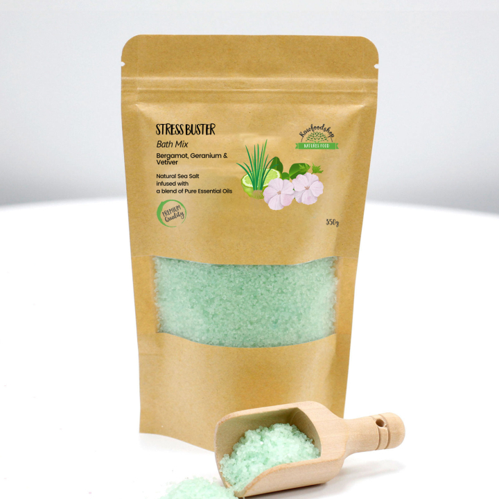 Badsalt Stress Buster 350g i gruppen Hud & Kropp / Bad & Spa / Badsalt hos Rawfoodshop Scandinavia AB (ABPCUL07)