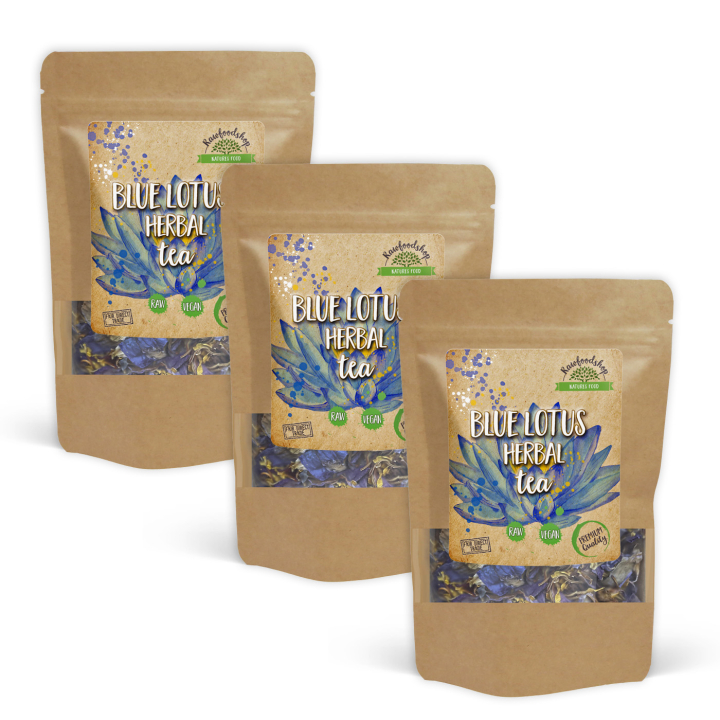 Blå Lotus Örtte 30g x 3 paket i gruppen Råvaror & Dryck / Drycker / Teer hos Rawfoodshop Scandinavia AB (AYAM08-SET3)
