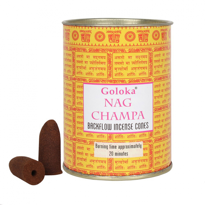 Goloka Nag Champa Backflow Rökelsekoner i gruppen Hem & Själ / Stämning & doft / Rökelse hos Rawfoodshop Scandinavia AB (BF_34554)