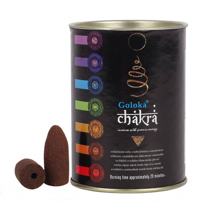 Goloka Chakra Backflow Rökelsekoner i gruppen Hem & Själ / Stämning & doft / Rökelse hos Rawfoodshop Scandinavia AB (BF_34561)