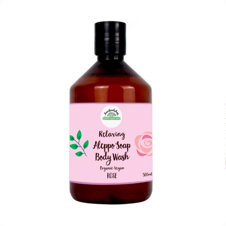 Aleppo Flytande tvål Ros EKO 500ml i gruppen Hud & Kropp / Kropp / Duschtvål hos Rawfoodshop Scandinavia AB (BN1030)