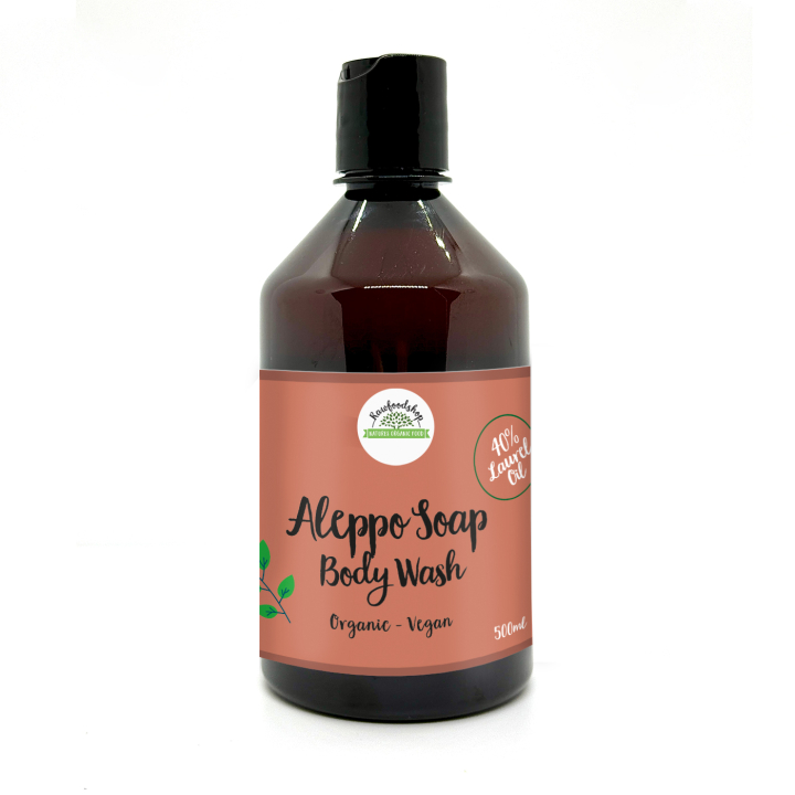 Aleppo Flytande tvål Lagerbärsolja 40% EKO 500ml i gruppen Hud & Kropp / Kropp / Duschtvål hos Rawfoodshop Scandinavia AB (BN1108)