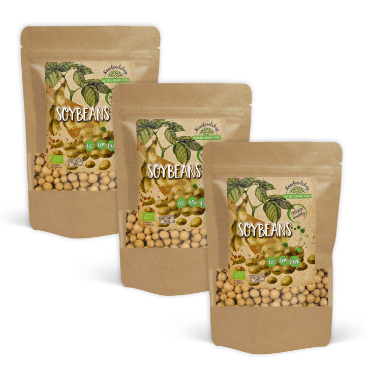Sojabönor EKO 500g x 3 paket i gruppen Råvaror & Dryck / Skafferiet / Baljväxter / Bönor hos Rawfoodshop Scandinavia AB (BON6-SET3)