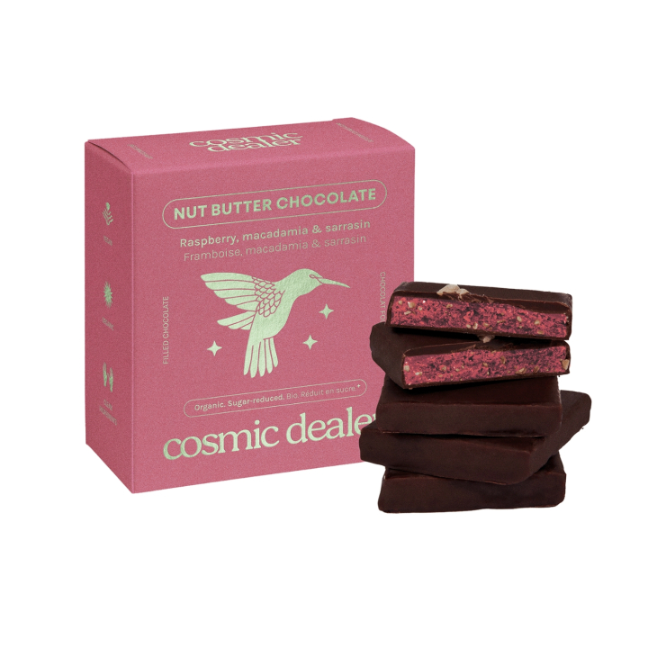 Chokladbox Hallon & Bovete EKO 4 x 20g i gruppen Råvaror & Dryck / Godis & Choklad / Choklad & Bars hos Rawfoodshop Scandinavia AB (BOX4CHAKRARASP)