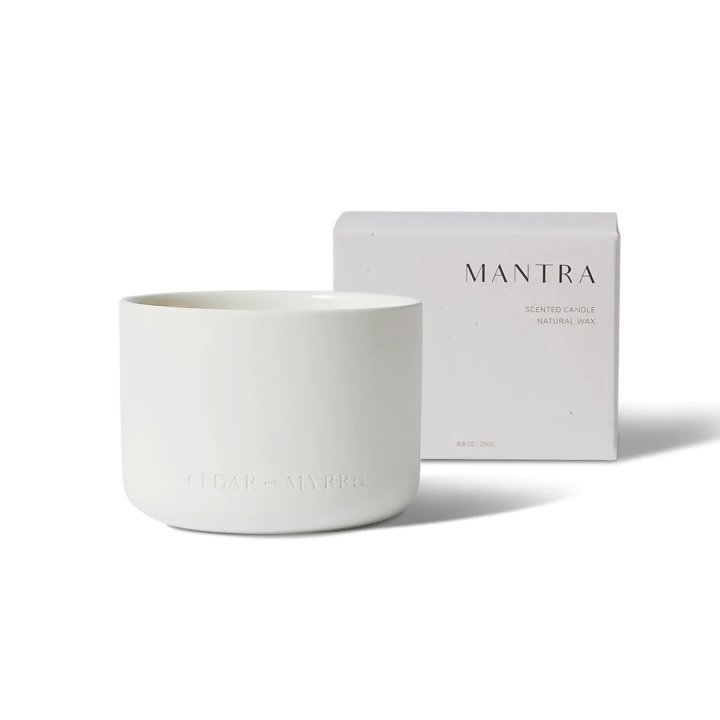 Doftljus Mantra 250g i gruppen Hem & Själ / Stämning & doft / Doftljus hos Rawfoodshop Scandinavia AB (BR-CDL-US-M-01)