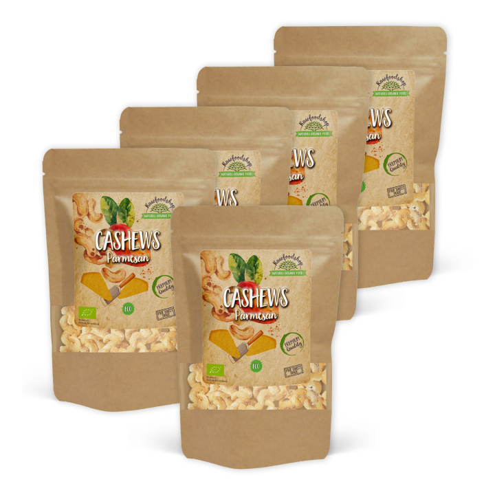 Cashewnötter Parmesan EKO 200g x 5 paket i gruppen Råvaror & Dryck / Nötter / Cashewnötter hos Rawfoodshop Scandinavia AB (CAJPARM5200-SET5)