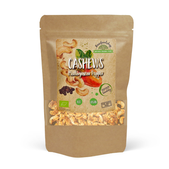Cashewnötter Madagaskar Peppar EKO 200g i gruppen Råvaror & Dryck / Nötter / Cashewnötter hos Rawfoodshop Scandinavia AB (CAJPOIV5-200)