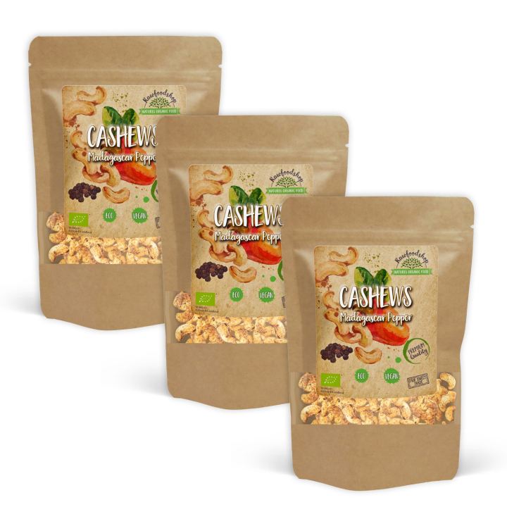Cashewnötter Madagaskar Peppar EKO 200g x 3 paket i gruppen Råvaror & Dryck / Nötter / Cashewnötter hos Rawfoodshop Scandinavia AB (CAJPOIV5200-SET3)
