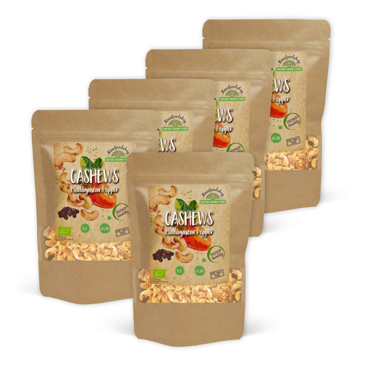 Cashewnötter Madagaskar Peppar EKO 200g x 5 paket i gruppen Råvaror & Dryck / Nötter / Cashewnötter hos Rawfoodshop Scandinavia AB (CAJPOIV5200-SET5)