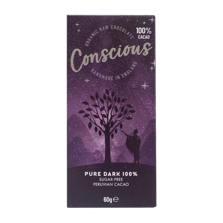 Pure Dark 100% Kakao Chocolate Bar EKO 60g i gruppen Råvaror & Dryck / Godis & Choklad / Choklad & Bars hos Rawfoodshop Scandinavia AB (CC10060)