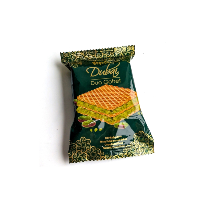 Dubai Wafer Pistage 36g i gruppen Råvaror & Dryck / Skafferiet / Kakor & Kex hos Rawfoodshop Scandinavia AB (CHERI06)