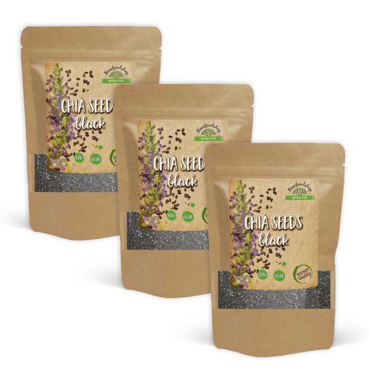 Chiafrön Svarta 1kg x 3 paket i gruppen Råvaror & Dryck / Hälsokost / Frön hos Rawfoodshop Scandinavia AB (CHISVA1-SET3)