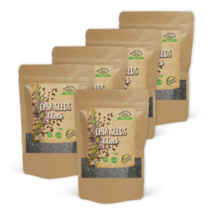 Chiafrön Svarta 1kg x 5 paket i gruppen Råvaror & Dryck / Hälsokost / Frön hos Rawfoodshop Scandinavia AB (CHISVA1-SET5)