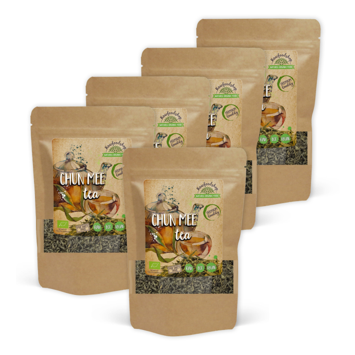 Chun Mee Te EKO 100g x 5 paket i gruppen Råvaror & Dryck / Drycker / Teer hos Rawfoodshop Scandinavia AB (CMT10-SET5)