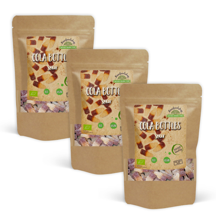 Colaflaskor Sura EKO 100g x 3 paket i gruppen Råvaror & Dryck / Godis & Choklad / Godis hos Rawfoodshop Scandinavia AB (COLACID5100-SET3)