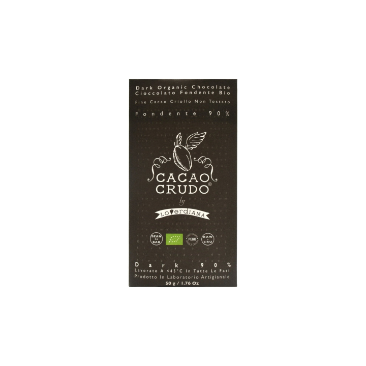 Mörk Choklad 90% RAW EKO 50g i gruppen Råvaror & Dryck / Godis & Choklad / Choklad & Bars hos Rawfoodshop Scandinavia AB (CRUDO02)