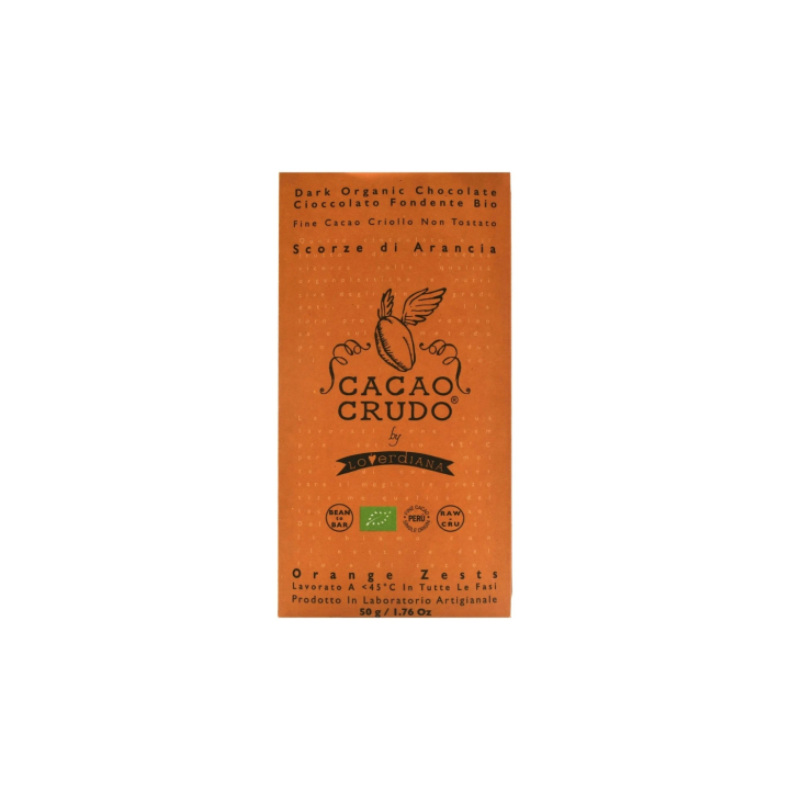 Mörk Choklad Apelsin RAW EKO 50g i gruppen Råvaror & Dryck / Godis & Choklad / Choklad & Bars hos Rawfoodshop Scandinavia AB (CRUDO04)