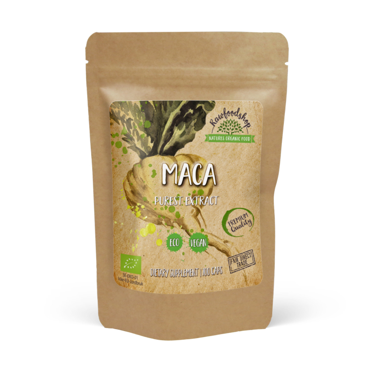 Maca EKO 500mg 100 kapslar i gruppen Kosttillskott / Örter & Växter / Maca & Ginseng hos Rawfoodshop Scandinavia AB (CUMACA100CAP)