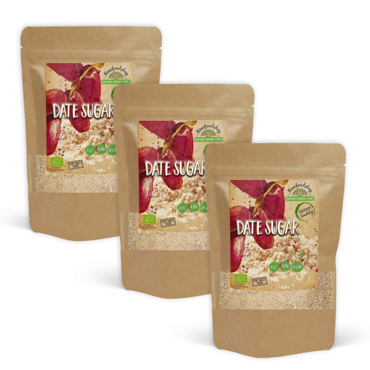 Dadelsocker EKO 500g x 3 paket i gruppen Råvaror & Dryck / Frukt & Bär / Dadlar hos Rawfoodshop Scandinavia AB (DAD01-SET3)