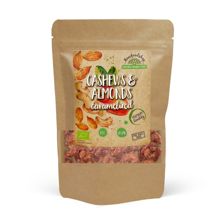 Cashew & Mandel Karamelliserade EKO 200g i gruppen Råvaror & Dryck / Godis & Choklad / Snacks hos Rawfoodshop Scandinavia AB (DUOCARSEL5)
