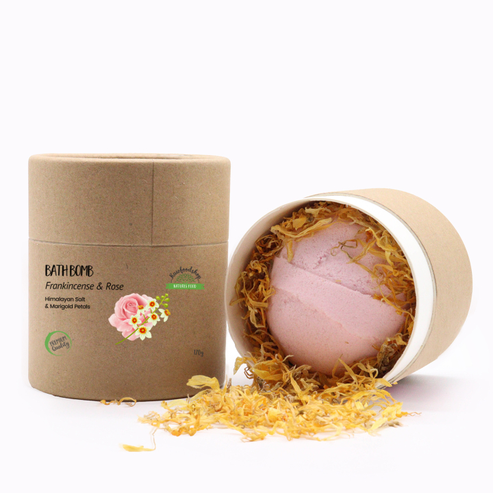 Badbomb Rökelse & Ros 170g i gruppen Hud & Kropp / Bad & Spa / Badbomber hos Rawfoodshop Scandinavia AB (EBBSUL02)