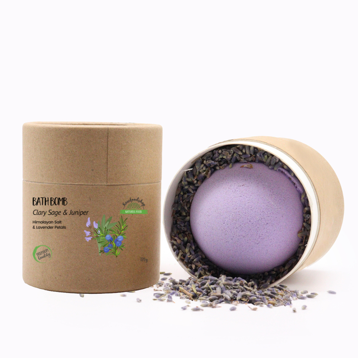 Badbomb Muskatellsalvia & Enbär 170g i gruppen Hud & Kropp / Bad & Spa / Badbomber hos Rawfoodshop Scandinavia AB (EBBSUL03)