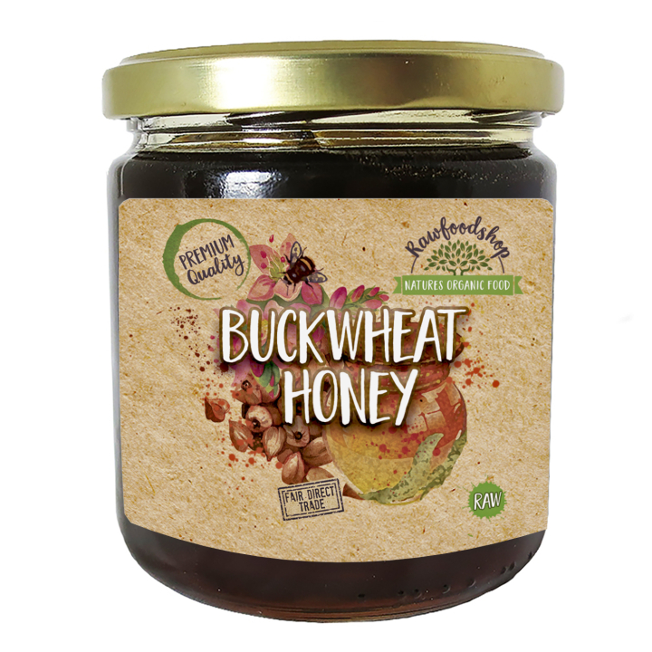 Bovetehonung 500g i gruppen Råvaror & Dryck / Bakning / Honung hos Rawfoodshop Scandinavia AB (EDI145117)